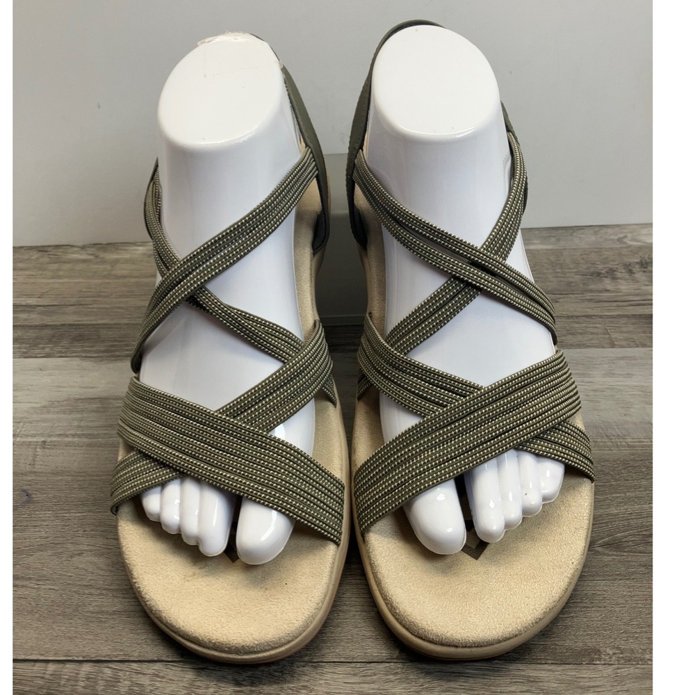 Skechers Reggae Slim Strappy Sandals Olive Green Memory Foam Womens Size 9 - Picture 3 of 7